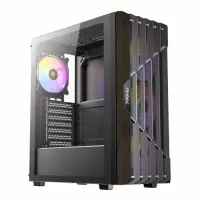 Antec AX63 Wood ARGB ATX Mid Tower Gaming Desktop Case Black